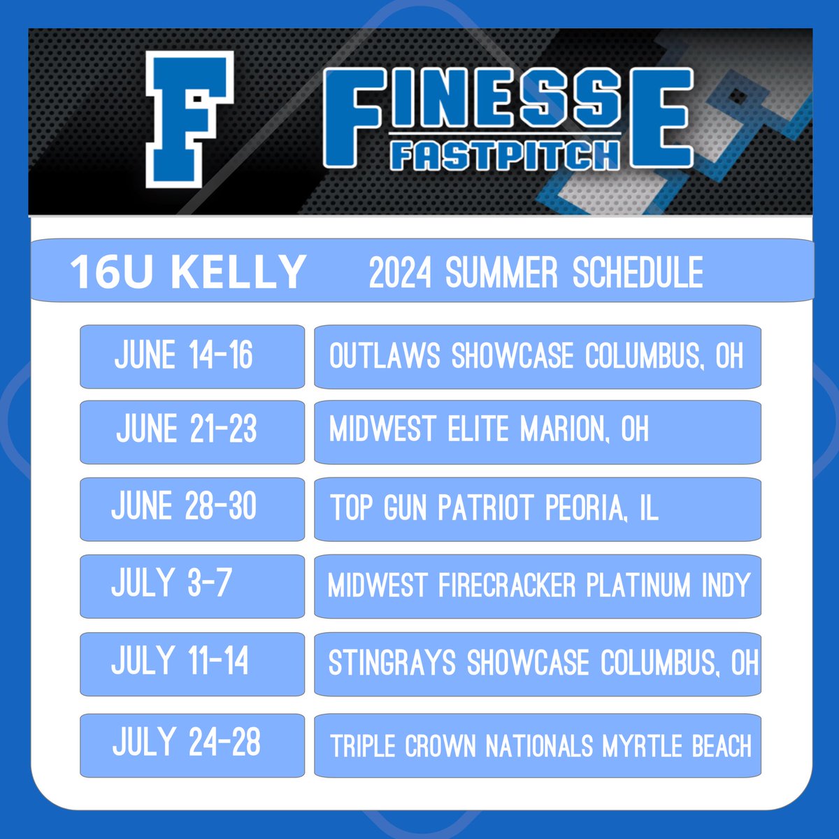 Excited for team camp this weekend Toledo! Got us thinking about that summer schedule ⬇️ Blow it up!