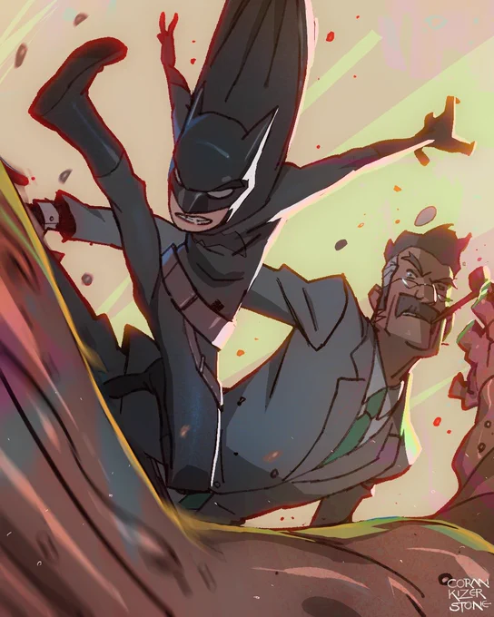 Lil Bats & Gordon.  - Detective based action-packed animated show. These two have a duel of who has the best detective skills at times.   They always are able to work together & solve crimes at the end, though.  - #batman #batboy #commisioner #gordon #DC #animation #WBANIMATION