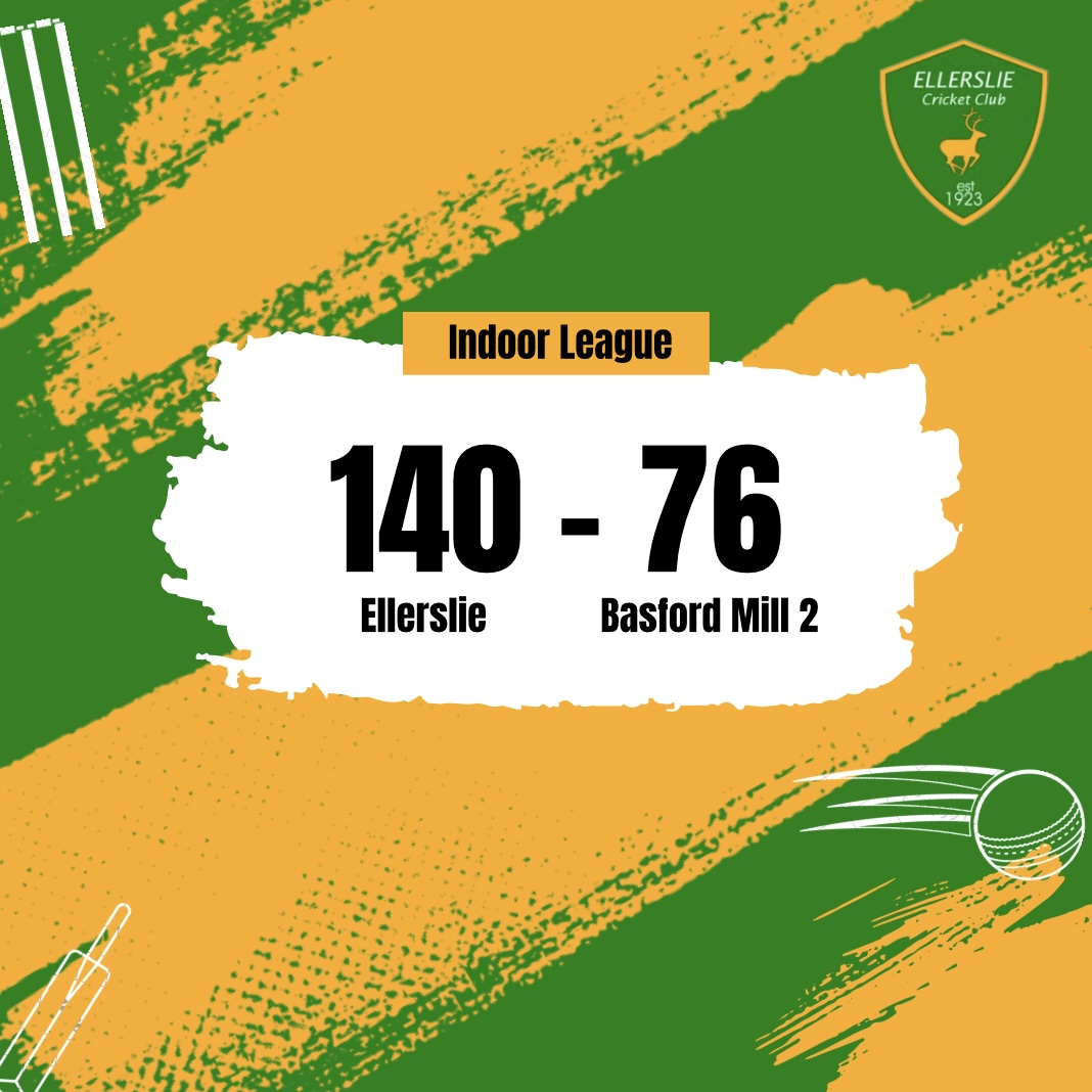 EllerslieCC1923's tweet photo. Great performance from our Ellerslie Indoor team last week, starting the league off strong with a win against @Basfordmillcc 🏏🦌 
Fancy giving indoor cricket a go? Send us a message to get involved!  #UElls https://t.co/FxmyXPgrN6