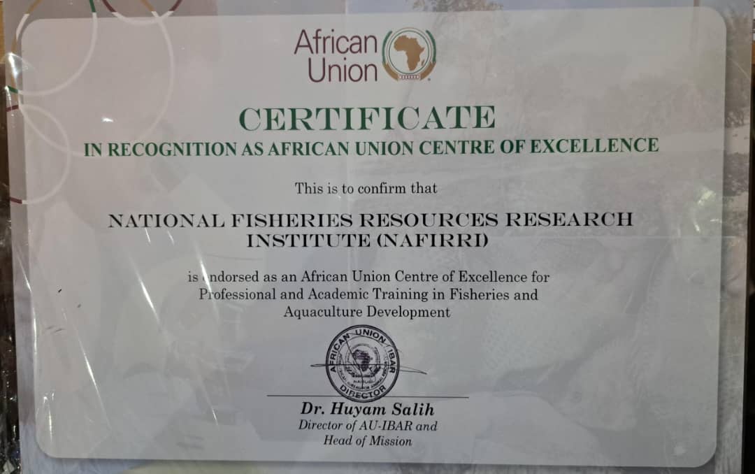 ANAF Meeting Kicks Off In Kenya.

DoR Winnie represented and NaFIRRI was awarded a Certificate in recognition as African Union Centre of Excellence  for Professional and Academic Training in Fisheries and Aquaculture Development.