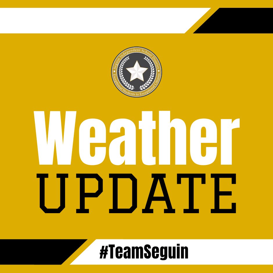 SeguinISD's tweet photo. Seguin ISD,
School is planned as scheduled for Tuesday, January 16, 2024. If buses are running late, we will contact parents with a phone call through our SchoolMessenger system, so please keep your phone handy. Enjoy the rest of your MLK holiday! https://t.co/RoyHpdAKWB