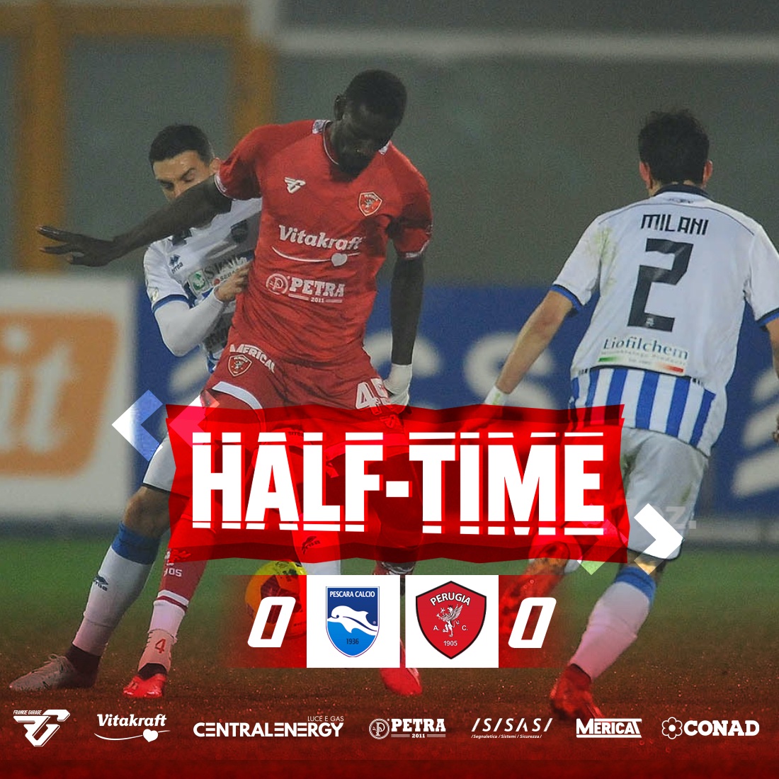 ACPerugiaCalcio's tweet photo. Reti bianche al termine della prima frazione!

#PESPER 

#forzagrifo @LegaProOfficial #PescaraPerugia https://t.co/lDOzfwGz49