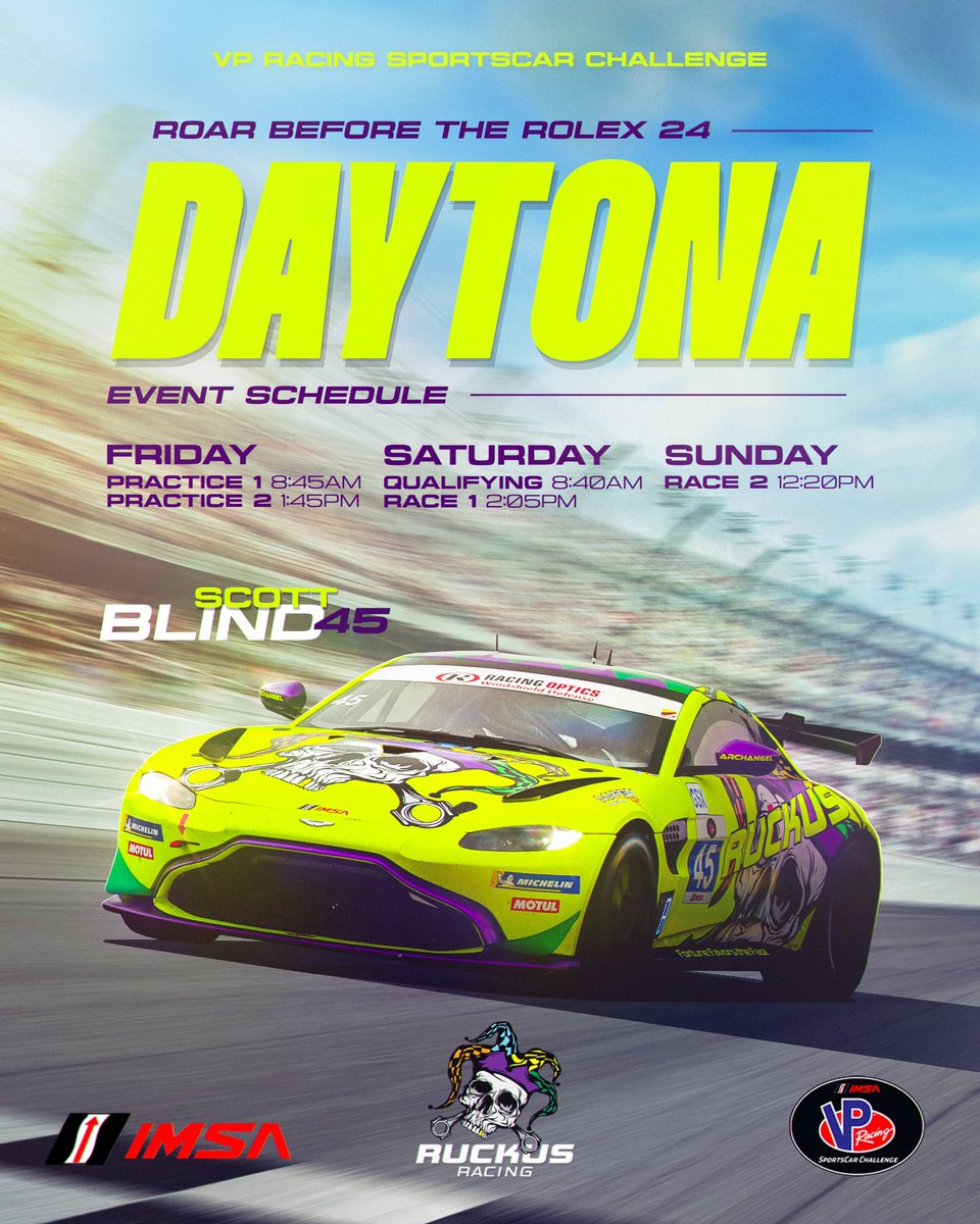 Ruckus_Racing's tweet photo. Counting down to the ROAR B4 the 24! 

#imsa #vpchallenge #michelin #daytona24 #ROAR #Rolex24 #GSX #AMR #AstonMartin #ruckus #racing https://t.co/jgtUz3eMJt