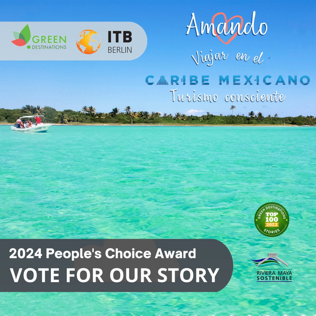 RivieraMayaSost's tweet photo. Vota por las historias de México🇲🇽en el sitio web de @GreenDesti  y ayúdanos a que nuestros destinos brillen con el Premio del "People's Choice Awards" en los @GreenDesti Story Awards en @ITB_Berlin 2024 
🗳️ ¡Vota hoy! 🔗 https://t.co/BfVshmjjqZ https://t.co/74zCRSWWIr