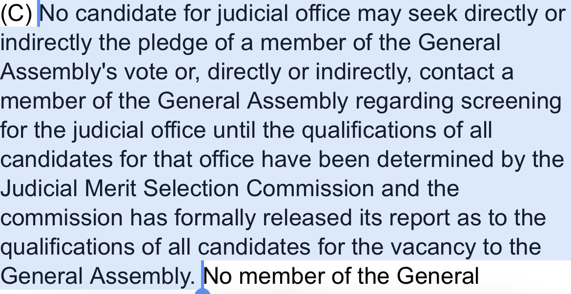 RealAndyFancher's tweet image. The #JMSC requested Bailey read these excerpts from S.C. Code Section 2-19-70 before entering executive session for a second time. @fitsnews