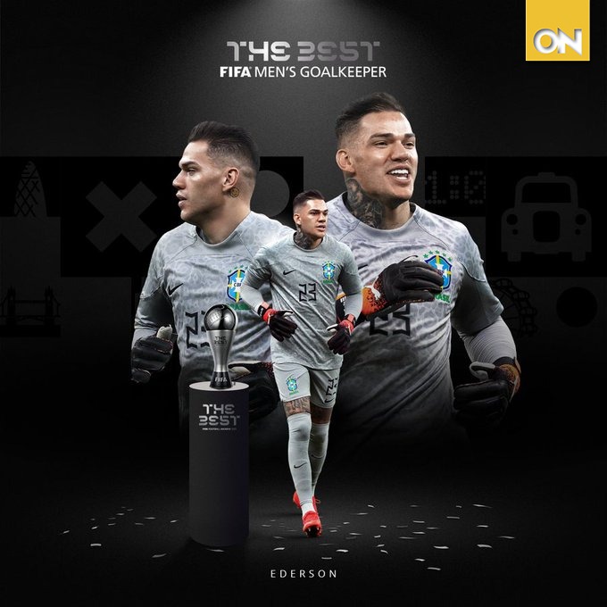 11_Noticias's tweet photo. 🟡 #Oncenoticiashn | "Estoy feliz hoy por haber sido galardonado con este trofeo", El jugador del Manchester City, Ederson, ha sido el ganador del Premio The Best a mejor portero del año.

Más detalles en https://t.co/dTbuMgqok1

#TheBest #FIFA #Enderson #ManchesterCity https://t.co/hKibst8XNL