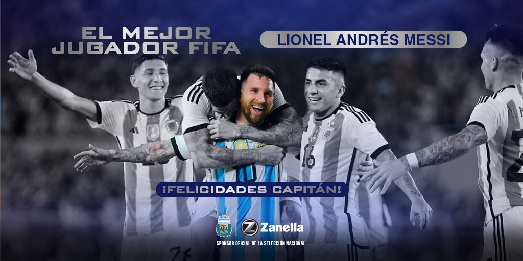 Una vez más… NUESTRO CAPITÁN ES EL MEJOR JUGADOR DEL MUNDO. 🇦🇷🥇

¿Alguien tenía alguna duda?

#VamosArgentina #Zanella #SponsorOficialDeLaSelección #NosImpulsaNuestraHistoria #Argentina