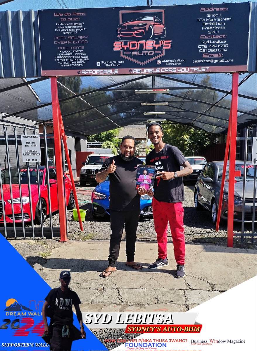 WalkEvents's tweet image. Follow Us On:
facebook.com/howcanihlp

DREAMWALK EVENT 2024
347km Walking Distance Over 12days From Qwaqwa To Bloemfontein Literally on Foot.

What's Stopping U From Joining Us?

Brought To You By:
How Can I Help/Nka Thusa Jwang? FOUNDATION in Assoc. With Business Window Magazine