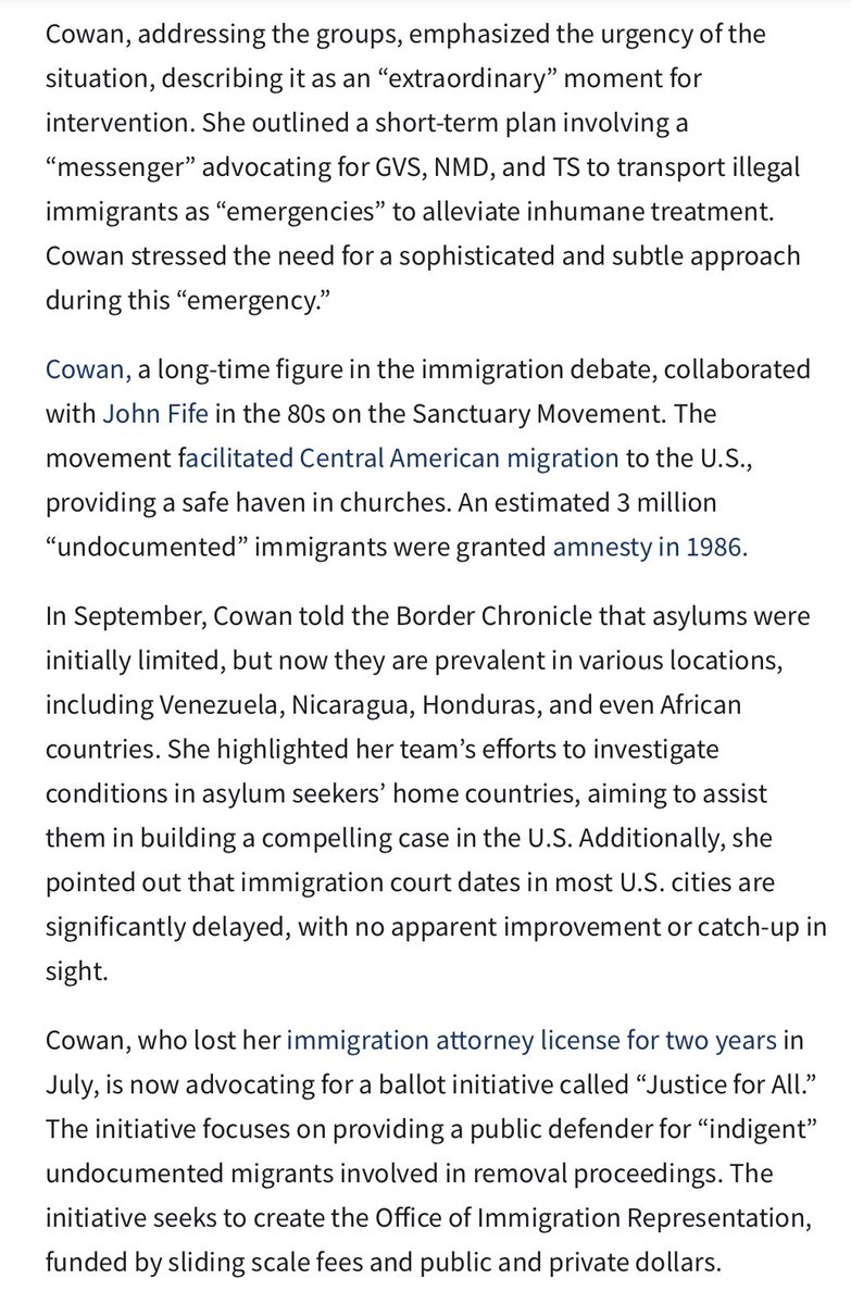KimWexlerMAJD's tweet photo. Disgraced Tucson immigration attorney #MargoCowan calls illegal border crossings “a gift of gold” as she coordinates local #NGOs

Suspended lawyer collaborated with #JohnFife in the Sanctuary Movement

#Sasabe #TresBellotes #NormalinTucson

4JAN24 Read: https://t.co/5sWFCbU1m6 https://t.co/9a7wJTdft2