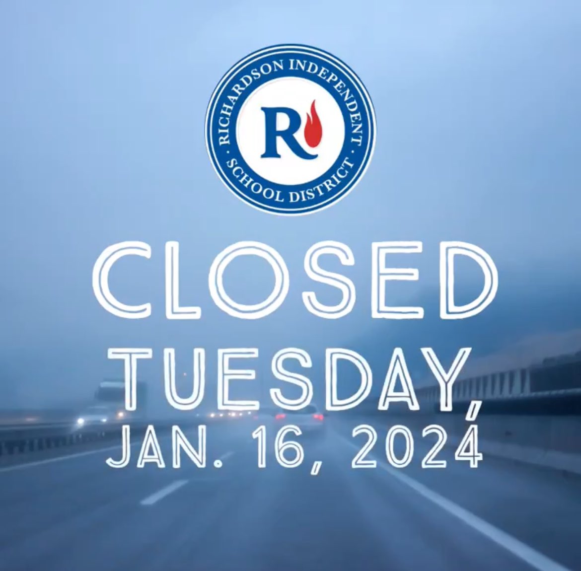 RISD Schools Closed Tuesday, January 16 Due to hazardous conditions, RISD schools and offices will be closed on Tuesday, January 16. Closure includes all games, activities, events and programs. Visit risd.org for more