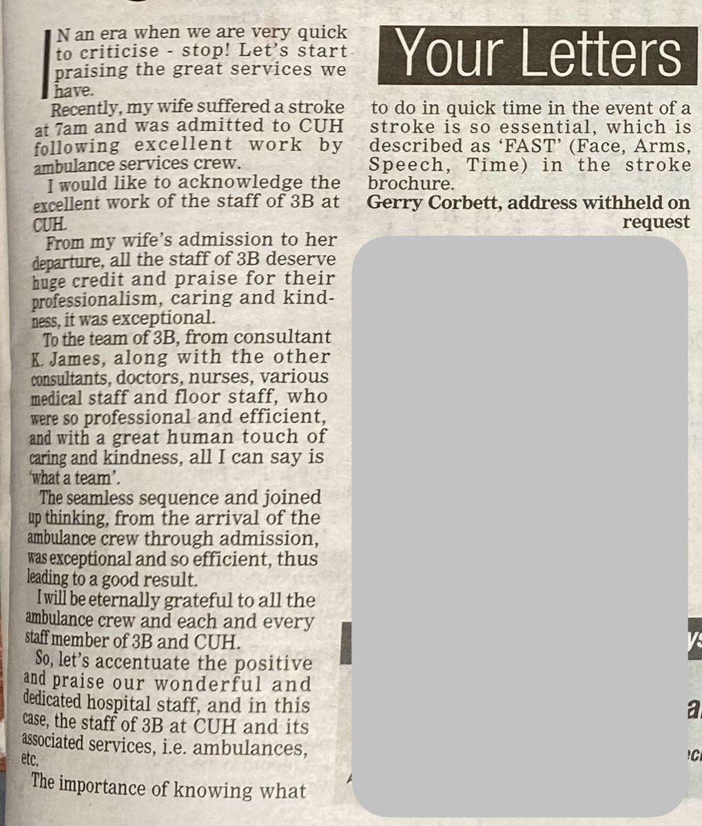 Dr. Liam Healy (@drliamhealy) on Twitter photo Lovely acknowledgment here in <a href="/echolivecork/">EchoLive.ie</a>, not just of my consultant colleague Dr. Kirstyn James and the team in the <a href="/CUH_Cork/">Cork University Hospitals</a> stroke service, but also the crucial role played by the <a href="/AmbulanceNAS/">National Ambulance Service 🇮🇪🚑</a> in acute stroke care. Lovely acknowledgment here in <a href="/echolivecork/">EchoLive.ie</a>, not just of my consultant colleague Dr. Kirstyn James and the team in the <a href="/CUH_Cork/">Cork University Hospitals</a> stroke service, but also the crucial role played by the <a href="/AmbulanceNAS/">National Ambulance Service 🇮🇪🚑</a> in acute stroke care.