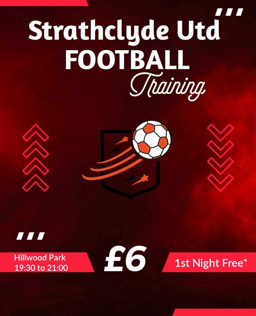 StrathclydeUtd's tweet photo. Wednesday night training all welcome lads lets get involved https://t.co/me3ww9S2Hn