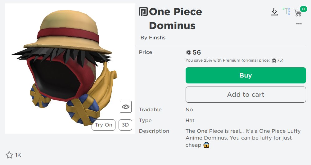 The "One Piece Dominus." LMAO

UGC is beyond parody at this point.