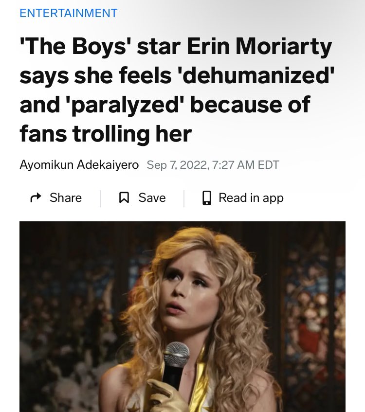 I mean…harass and tell a woman she’s ugly in her natural state and what do you think she’s gonna do about it? Peep this article from 2022, pre-plastic surgery. #erinmoriarty #TheBoys businessinsider.com/the-boys-star-…