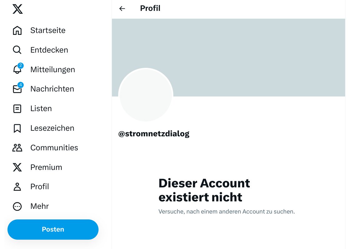 Ein Dialog war es nie, gut, dass er weg ist: Der angebliche "Bürgerdialog #Stromnetz" @stromnetzdialog existiert nicht mehr. Für #Netzausbau-#Greenwashing wurden sinnlos zig Millionen € ausgegeben. Jetzt noch sparen beim Ü-Netzausbau selbst, dann wirds was mit der #Energiewende.