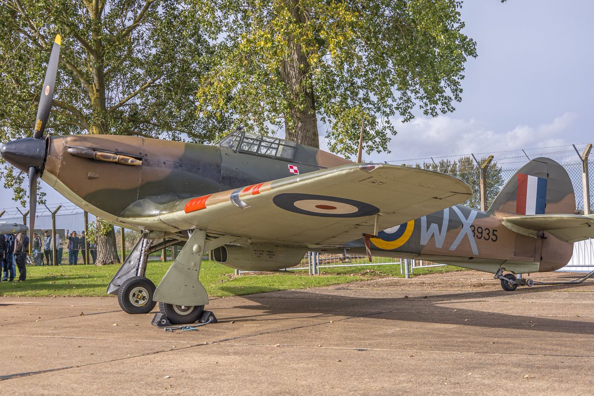 ShutterbugWGC's tweet photo. ‘Merlin Monday’
Another of the @FlightPolish Hawker Hurricane G-HURI on the @RAFBBMF ramp during the LLA Members Day on Saturday September 30th last year…. #hawkerhurricane #hawker #GHURI #303sq #302sq #Aviation #AviationPics #AvGeek #HistoricAircraftCollection https://t.co/vbyhhikWvi