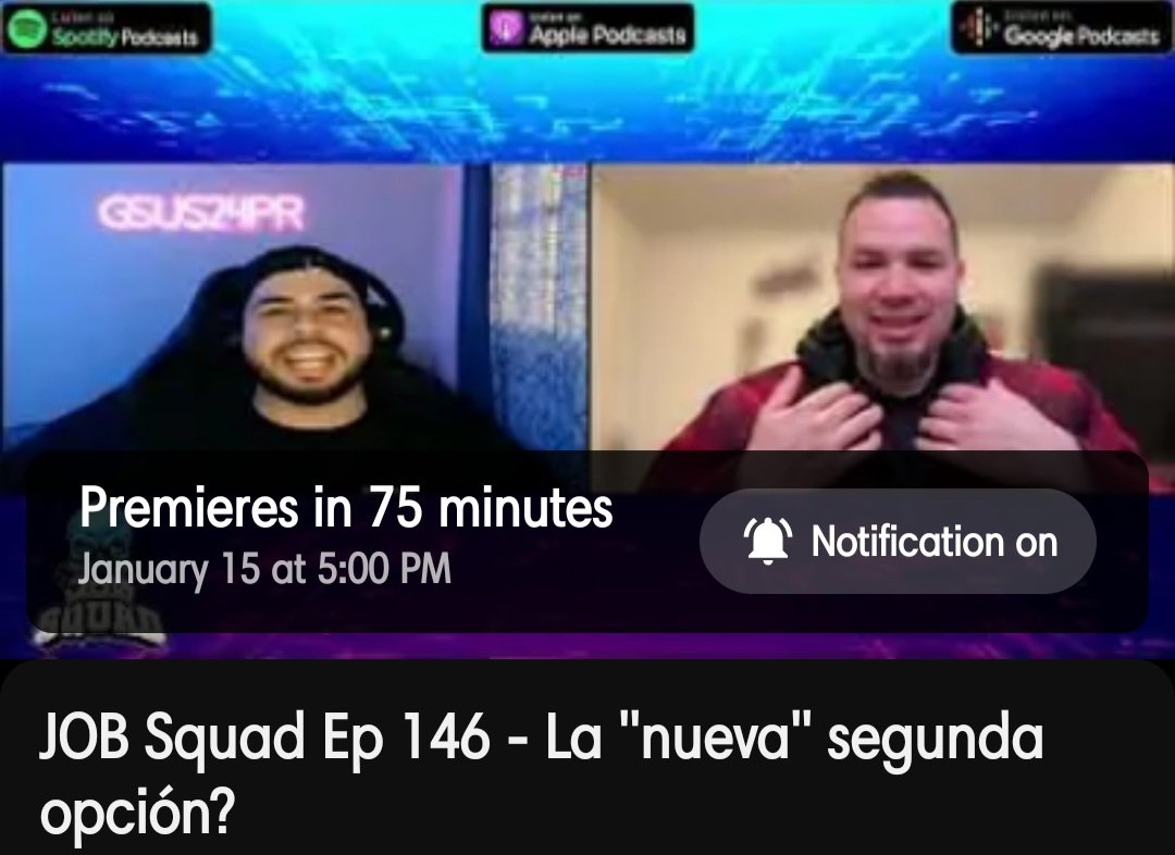jobsquadpodcast's tweet image. HOY A LAS 6PM 🇵🇷, 5PM FL SALE EL EPISODIO NUEVO DEL #JOBsquad 

DALE LIKE Y COMPARTE CON EL CORILLO!

youtu.be/Ra3xAHSHBXU?si…