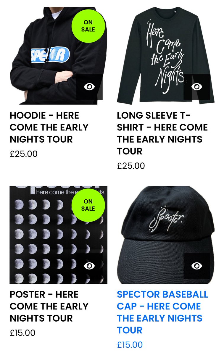 Tour merch fire sale at spector.bigcartel.com - use the code 10off50 for 10% off orders over £50. DM for EU shipping