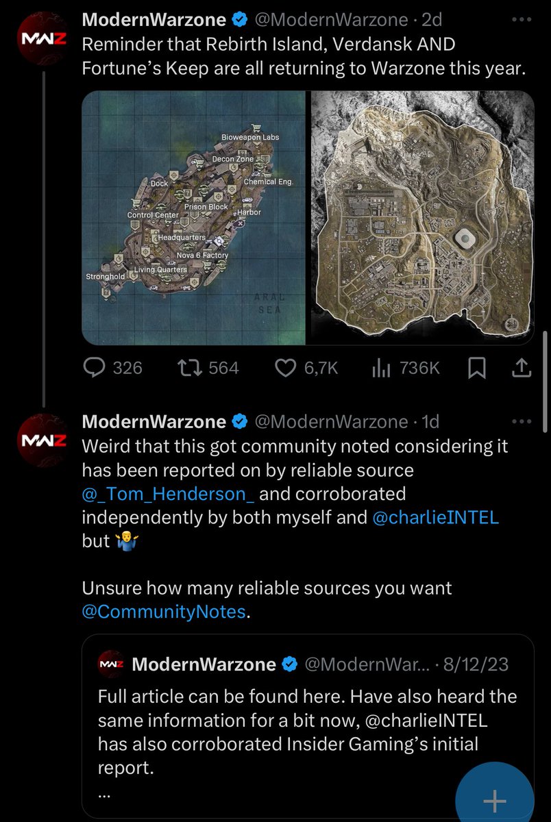 ¿Oye por qué este tuit de Grefg que todos saben a que hace referencia ha recibido nota de comunidad y este de MWarzone diciendo que Verdansk vuelve este año, lo cual es un RUMOR (igual que el MW2 que iba a durar y recibir contenido 2 años) no? XD