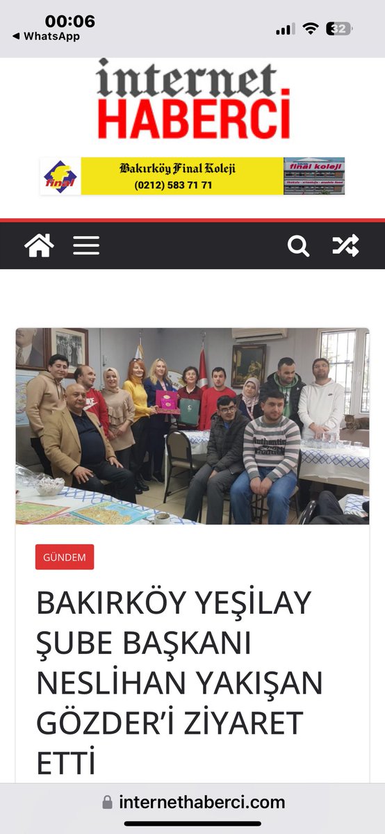 BAKIRKÖY YEŞİLAY ŞUBE BAŞKANI NESLİHAN YAKIŞAN GÖZDER’İ ZİYARET ETTİ

#Bakırkoy