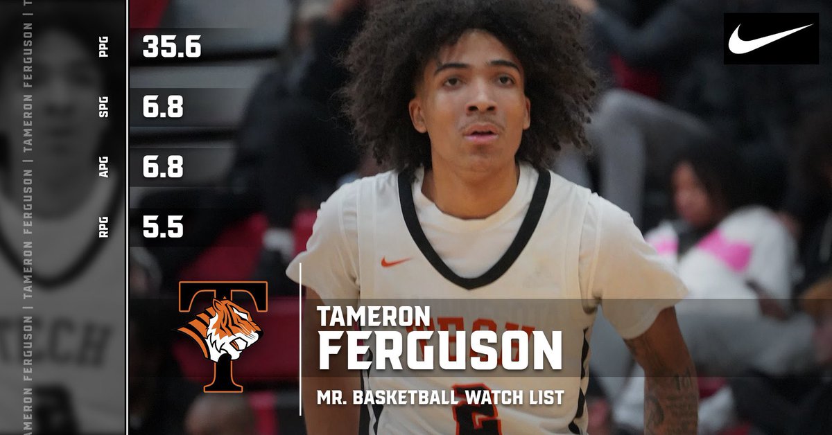 ⭐️Update: ⭐️

Congratulations to <a href="/Tameronferguson/">Tameron Ferguson</a> for officially being named to the Minnesota Mr. Basketball watchlist 2024.  Ferguson currently leads the state of Minnesota in scoring &amp; Steals.

35.6 PPG
6.8 SPG 
6.8 APG
5.5 RPG

#TigerPride | #UnleashTheTigers