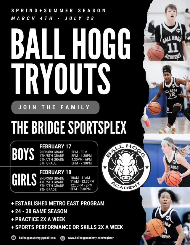 Spring / Summer Tryout registration is OPEN 🐗 Ball Hogg Academy is an established program in the Metro East / Southern IL 🏀 Join the family ⬇️ ballhoggacademy.leagueapps.com/events/4124197… ⭐️ 2nd - 8th Grade Boys & Girls Teams ⭐️ Practice 2x a week + Sports Performance or Skills 2x a week