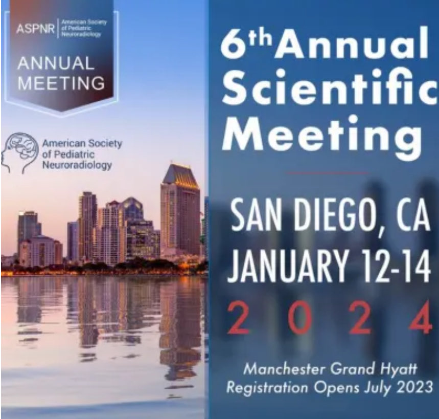 #ASPNR24 was an amazing meeting!  Great venue, great people, & great talks!  I learned a ton about #PediNeuroRad! Hats off to ⁦@MirskyDavid⁩ & the rest of the ⁦@The_ASPNR⁩ for a job well done!  #PedsNeuro #Radiology #TeamBayer