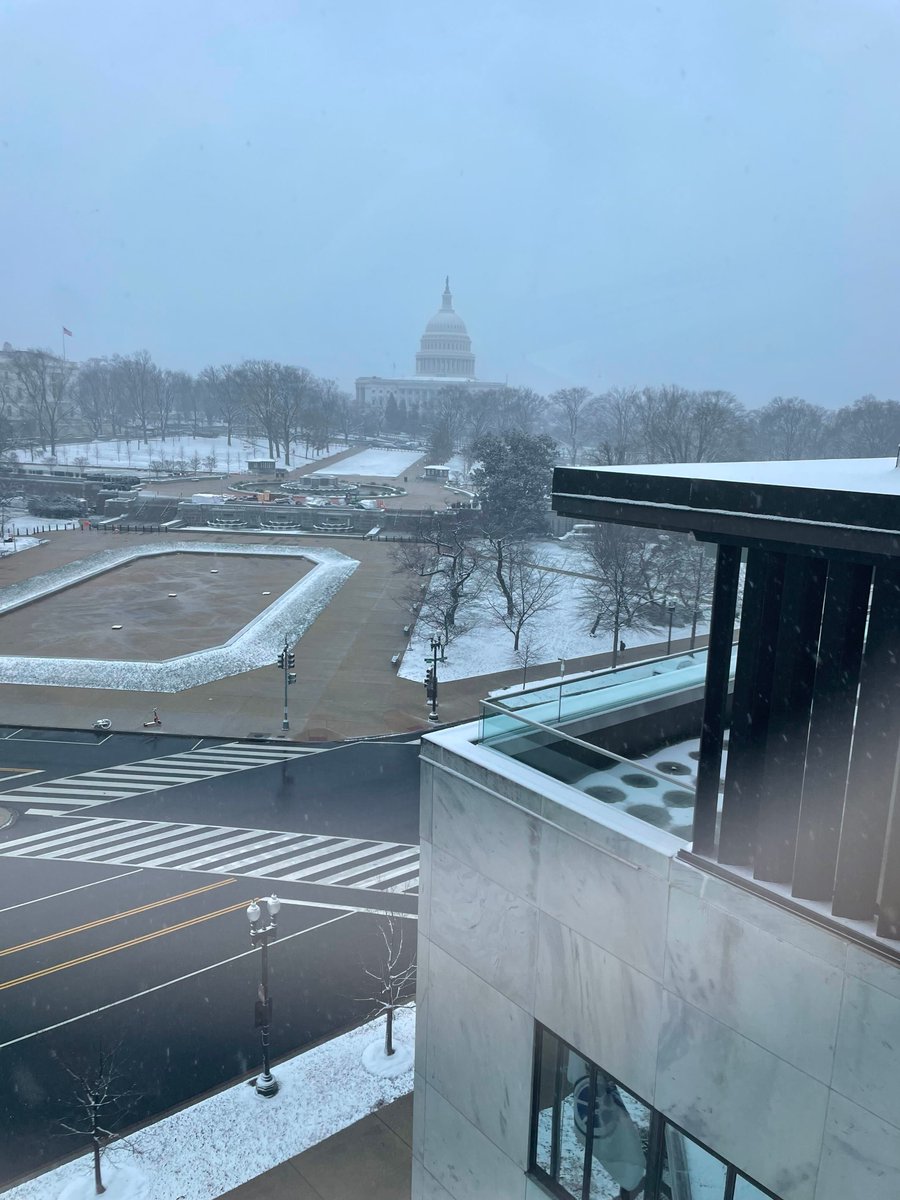 snowy views from the @MSNBC office on Iowa caucus day ❄️