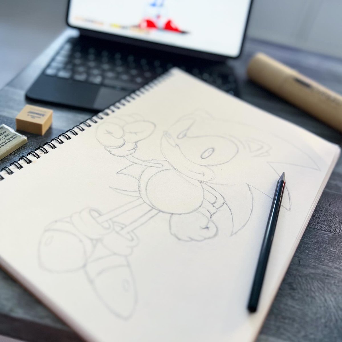 Blue Monday you say? 

Ok maybe 😝 here’s a little blue fella, he played a decent role in my childhood, so my first drawing of the year was the one and only #SonicTheHedeghog 

…the perfect way to get some chill time away from the screen!

#hobby #prismacolor #sonicthehedgehog