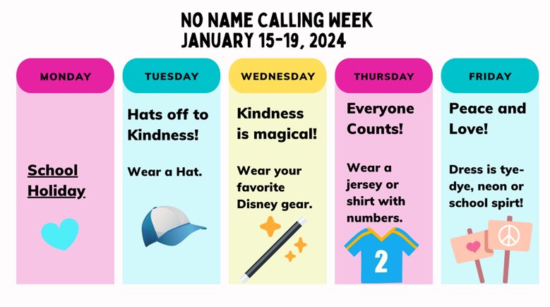 Brentwood_STEAM's tweet photo. @Brentwood_STEAM: Join us as we celebrate No Name Calling Week! Warm up with us tomorrow by wearing your favorite warm hat and cozy clothes!
Β‘Γnete a la celebrar la Semana Sin Llamar Nombres! Ponte tu gorra y abrigate! @EISDofSA @DrH_OnTheEdge @FriendsofPTECH @TravisMcKelvain https://t.co/NTeZhOIw5a