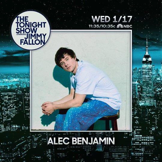 AlecBenjamin's tweet photo. WEDNESDAY ! 

@FallonTonight ! https://t.co/t0jOFwPXiH