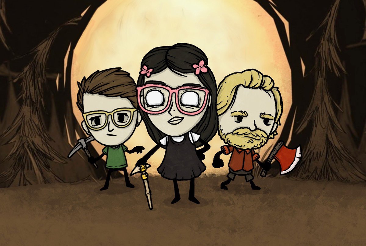 Been playing a lot of Don’t Starve Together recently, so did some fan art of our little group in the style!

<a href="/klei/">Klei</a> #dontstarve #dst #illustration #procreate #ineedchester