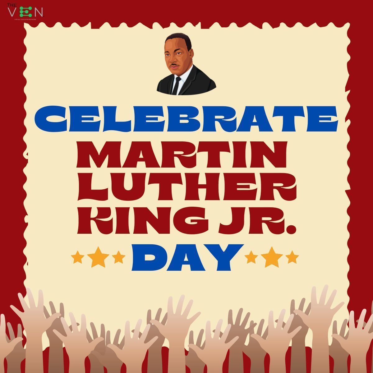 TheOfficial_VEN's tweet photo. πβ¨ Calling all #teachers! Share your #MLKDay magic in the classroomβlessons, art, videos. Let's spread joy and unity! π Share your picture for a chance to win a Winter Bliss Bundle. Like, share, and follow #TheVEN on all platforms! π #IHaveADream #virtualeducatornetwork https://t.co/wxNzfm5U5o