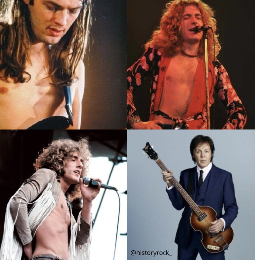 historyrock_'s tweet photo. You can ONLY choose one musician! 👇🏻

- David Gilmour 
- Robert Plant
- Roger Daltrey
- Paul McCartney https://t.co/vIM4KBJKBd