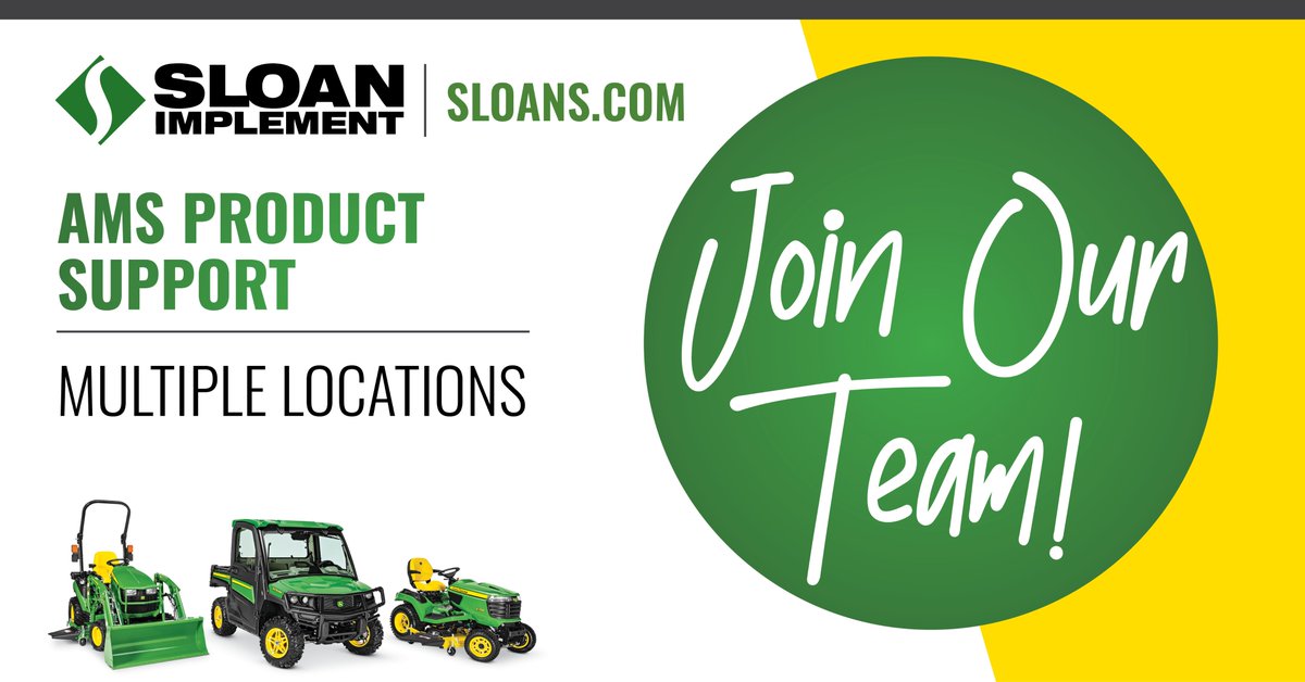 Come join our AMS Team! We have several AMS Product Support positions throughout our 22 locations!
👉Illinois: Assumption, Fulton, Shelbyville &amp; Vandalia
👉Wisconsin: Cuba City &amp; Monroe
sloans.com/career/listing…