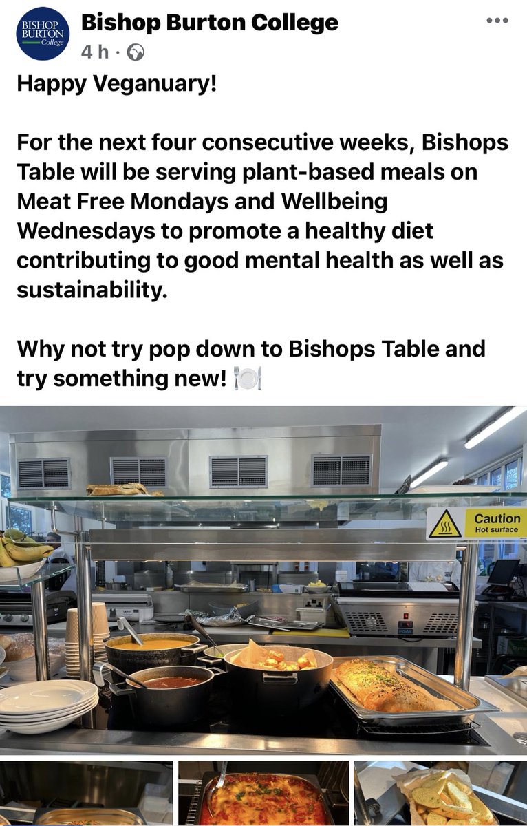 WTAF B12 is lacking from vegan diets are you supplying supplements or will students suffer 
As low b12  levels are not good for mental wellbeing 
<a href="/BishopBurton/">BishopBurtonCollege</a>