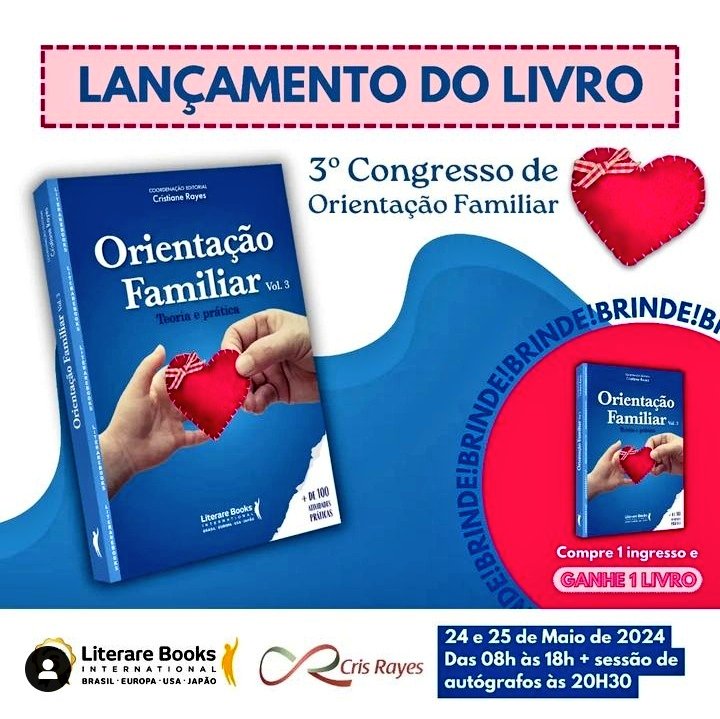 Lançamento do livro:
Orientação Familiar Volume 3

24 e 25 de Maio em São Paulo, durante o Congresso de Orientação Familiar

#psicologia #educação #orientaçãofamiliar