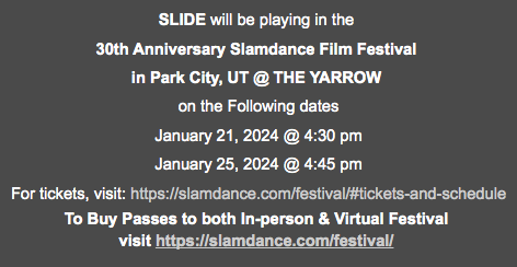 plymptoons's tweet image. Visit my blog at Scribble Junkies to find out how to get tickets to see "Slide" at the Slamdance Film Festival on January 21 and 25, and also the International Film Festival Rotterdam, January 25-February 4!
@Slamdance #Slamdance #animation #festivals 

scribblejunkies.blogspot.com/2024/01/slide-…