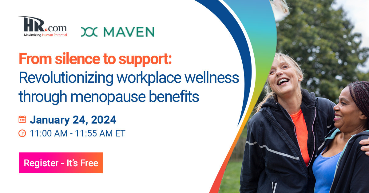 HRdotcom's tweet photo. Employees with severe menopausal symptoms are more likely to have negative work outcomes. Join @MavenClinic to learn how to design #menopause #benefits that improve your employees’ health and well-being, increasing productivity and lowering attrition. https://t.co/dpWUVHfaPe https://t.co/sirb3QfK1B