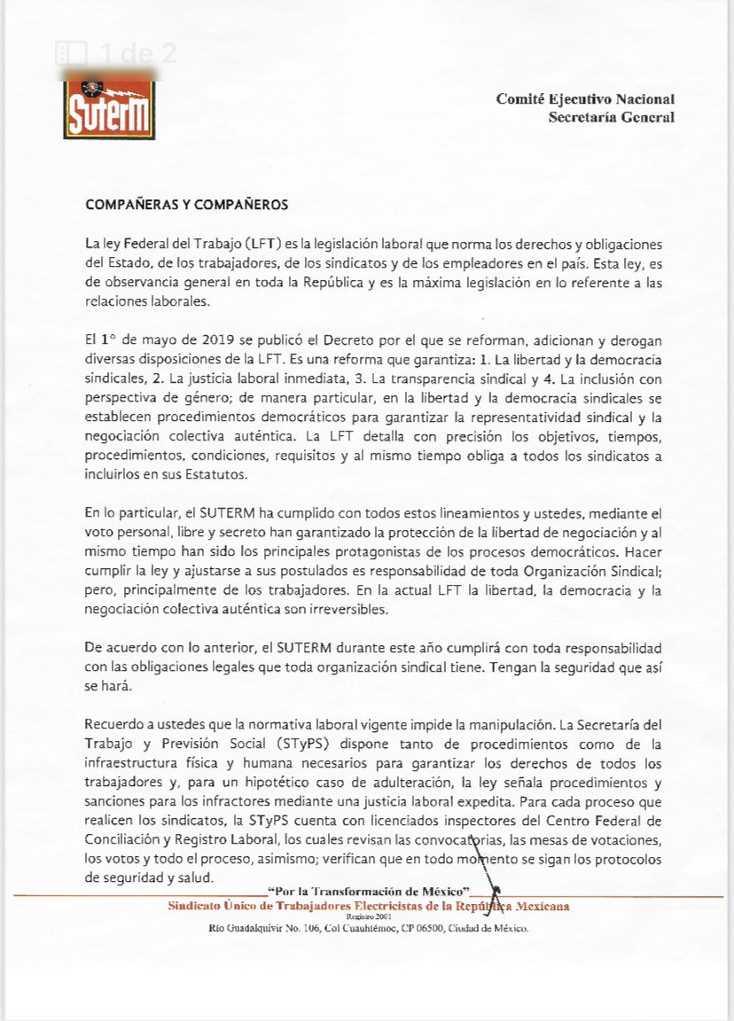 SUTERM_NACIONAL's tweet photo. Comunicado 15 de Enero de 2024 https://t.co/YW5IkIQ96t