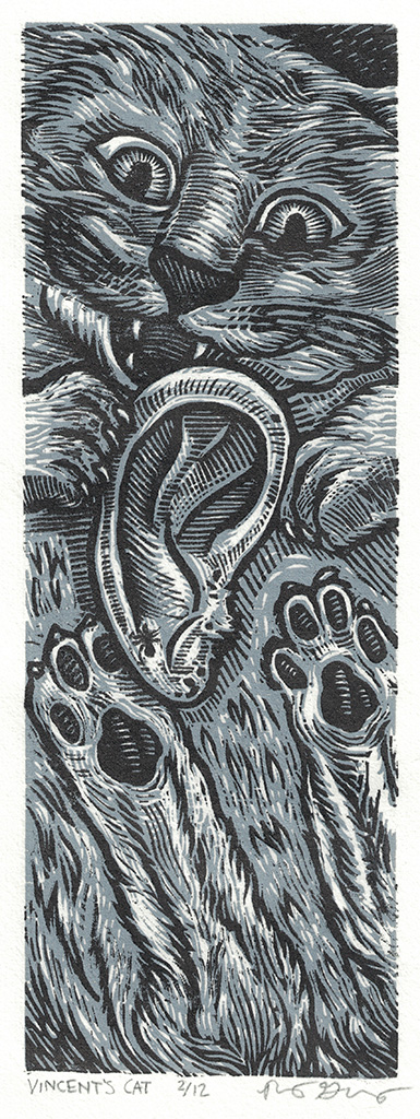 midwestgomez's tweet photo. "Vincent's Cat" - 2023, chiaroscuro woodcut available now:
https://t.co/GF6ILuna0M

#printmaking #woodcut #reliefprint #linocut https://t.co/ouLPpb0ifa
