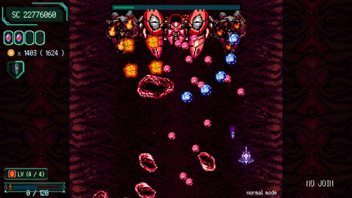 merto849765's tweet photo. 昨日プレイした"#ganablade"の生体STAGEボス戦
攻略法は、GVのSTEAGE5 BOSS戦の第二形態を思わせる攻略が応じるパターンとなっている。
道中は顎のようなハッチや一ツ目のタコの様な弾幕厨の化け物の中ボスも確認されています。 https://t.co/zxRSSaqdII