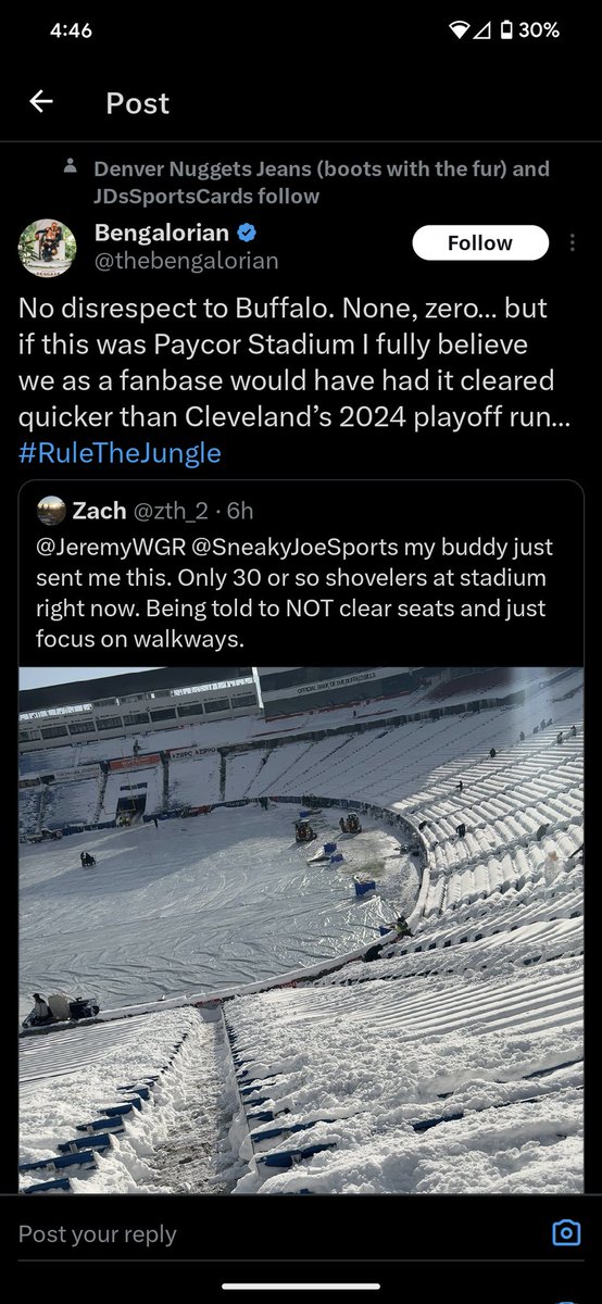 heelcrazy9981's tweet photo. Just another example of awful #Bungals fans making something not about them, about them 🤦 https://t.co/g2UyTnQDW6