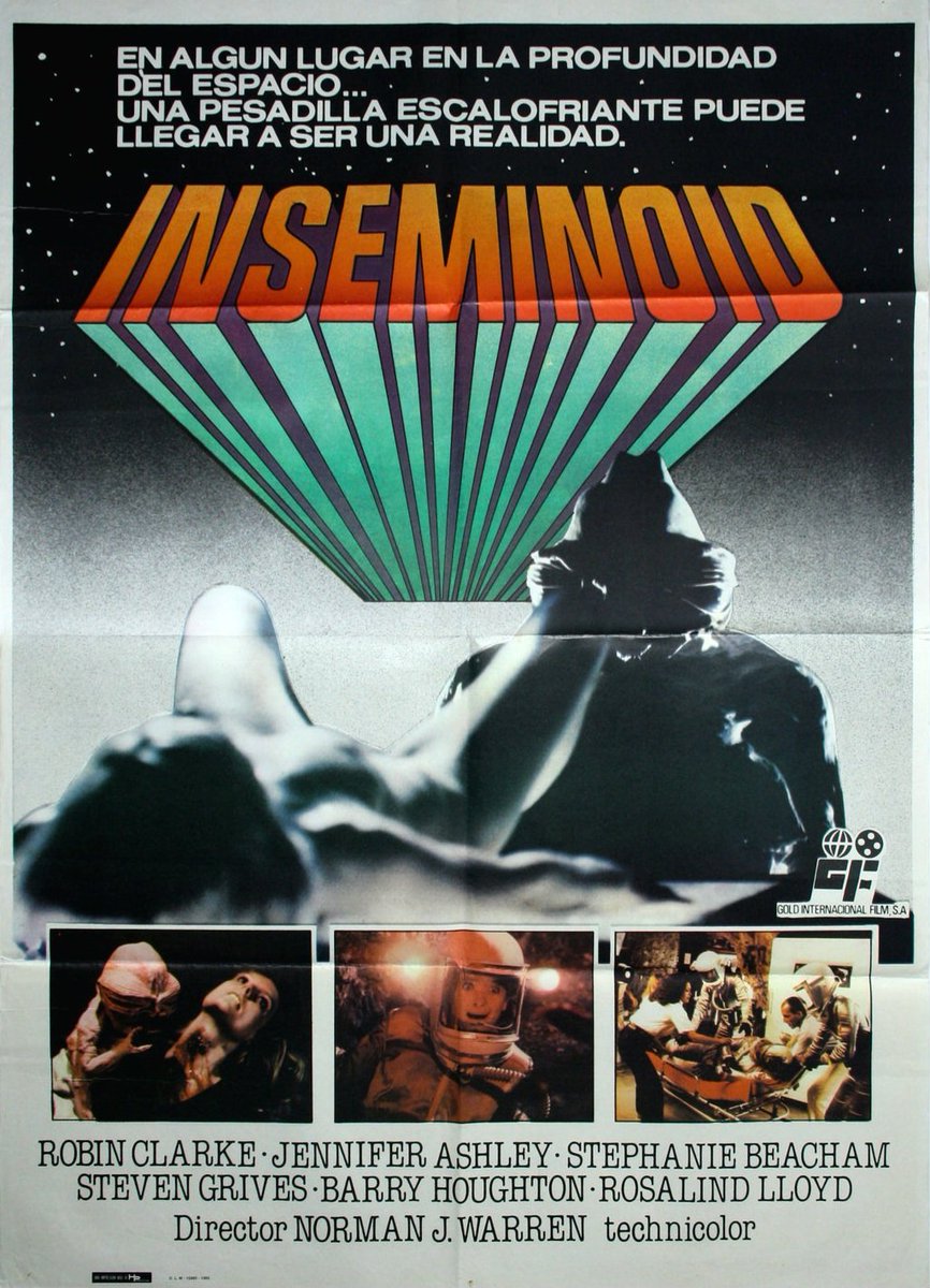 Spanish movie poster for #Inseminoid (1981 - Dir. #NormanJWarren) #StephanieBeacham #JudyGeeson #RobinClarke #VictoriaTennant