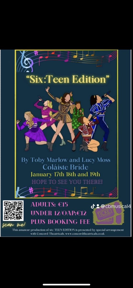 Hearing this is an amazing show! If you’re around South Dublin this week a great way to beat the #JanuaryBlues @Colaistebride #Clondalkin #SeeYouThere 🎶 #SixTheMusical #HistEdChat #History #Music 👸🏼