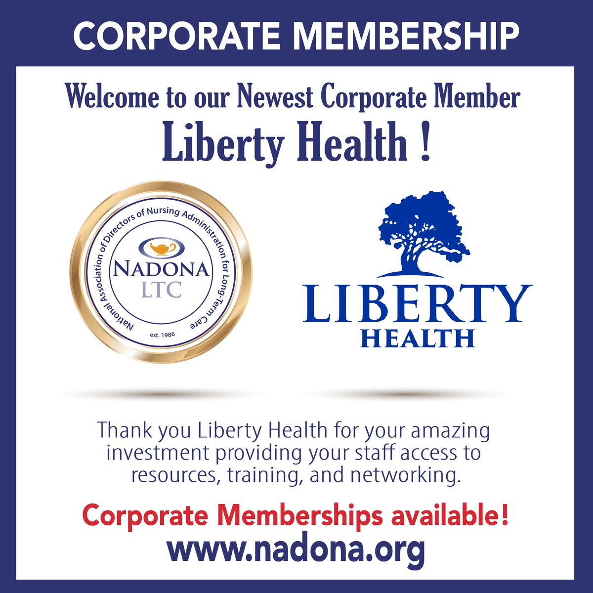 NAD0NA (@nad0na) on Twitter photo WELCOME LIBERTY HEALTH ~ We are honored and grateful to have been chosen by Liberty Health to provide Corporate Membership to their team of Nurse Leaders.
To join as a Corporate Member, contact sherrie@nadona.org
nadona.org WELCOME LIBERTY HEALTH ~ We are honored and grateful to have been chosen by Liberty Health to provide Corporate Membership to their team of Nurse Leaders.
To join as a Corporate Member, contact sherrie@nadona.org
nadona.org