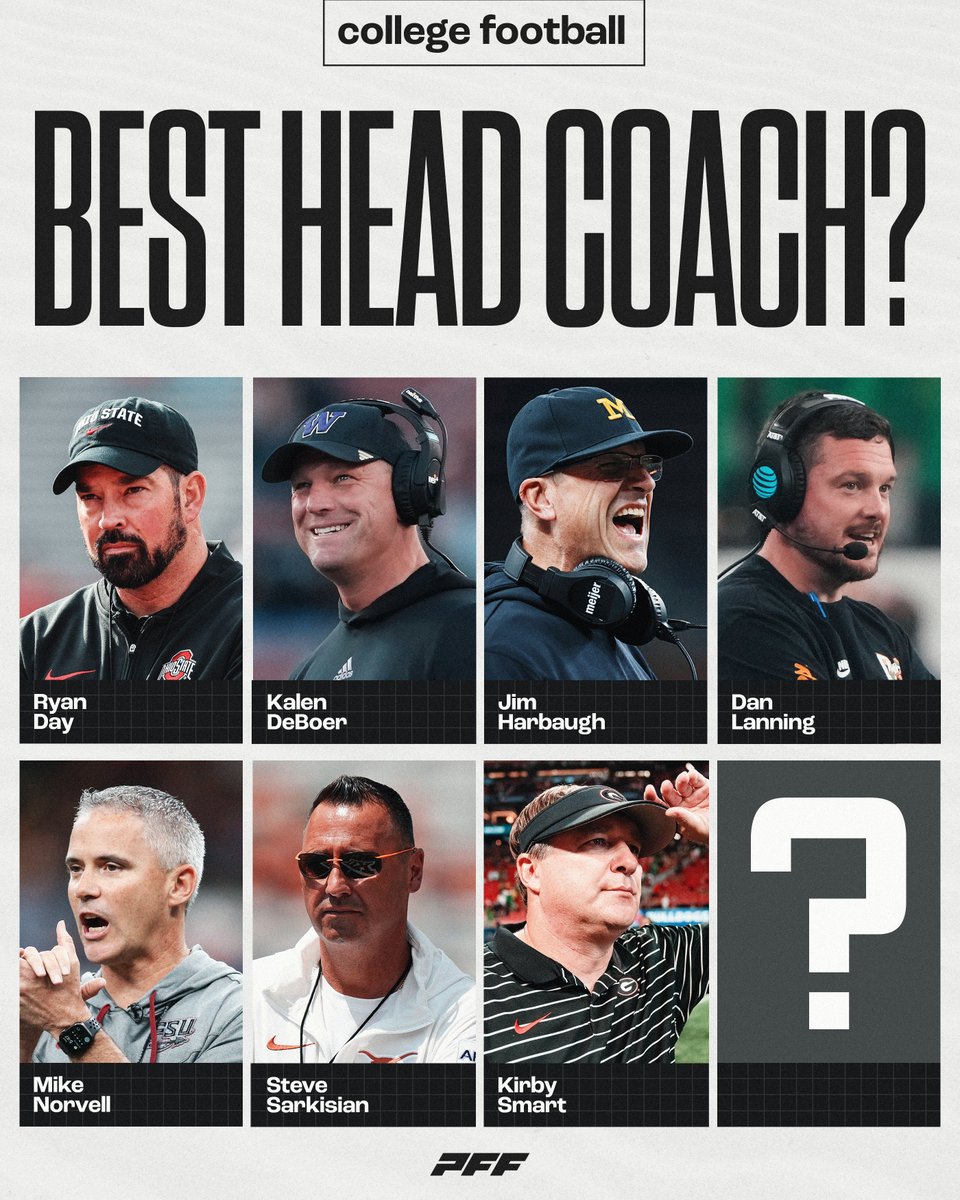 PFF_College's tweet image. Who is the best Head Coach in College Football?