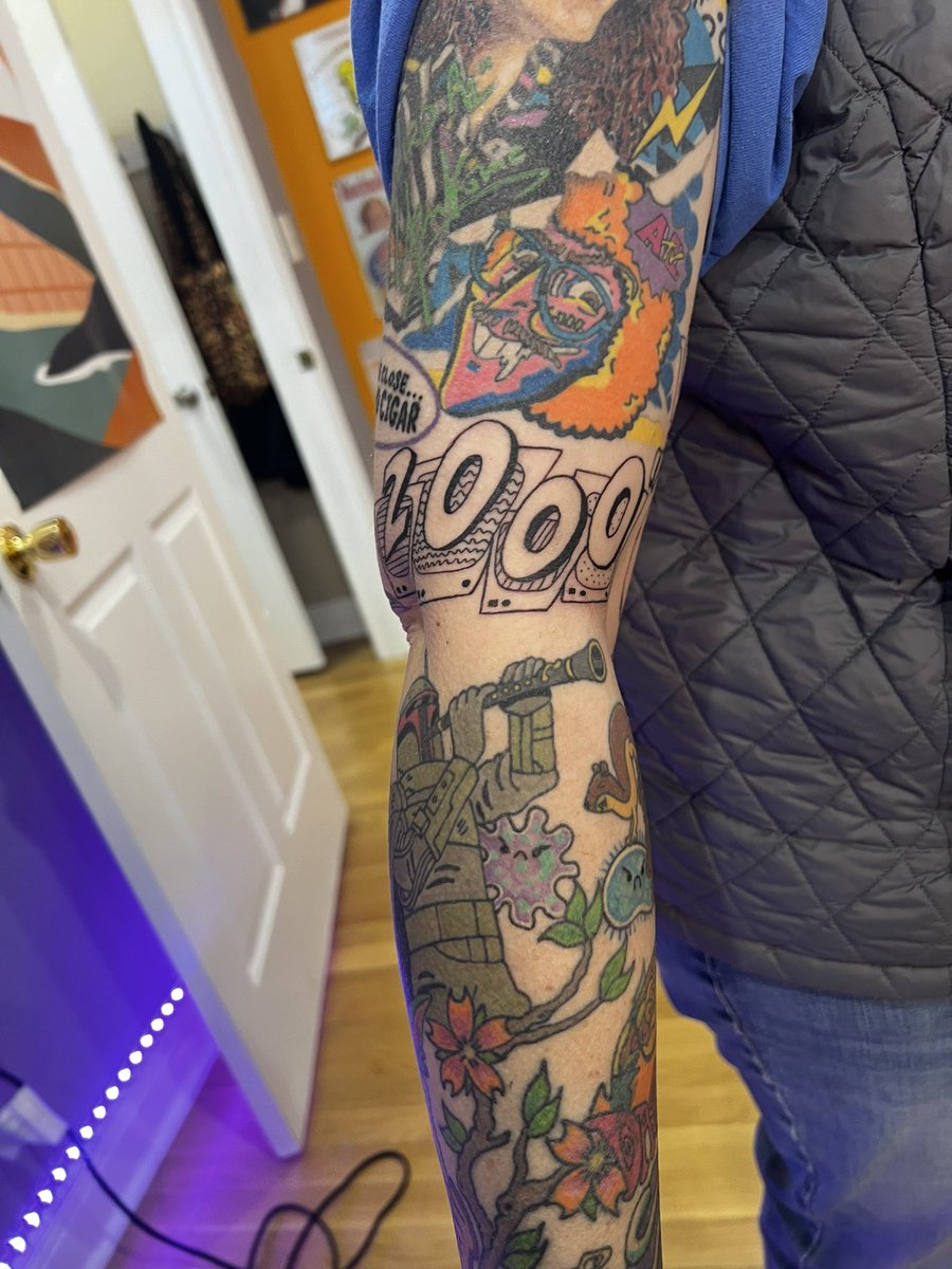 Jillibeans1984's tweet photo. @alyankovic @EmoPhilips added more to my growing sleeve. #weirdal #tattoo #anothertattoo https://t.co/JCpdM98rMx