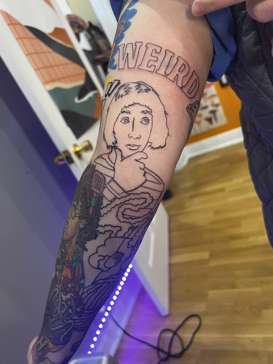Jillibeans1984's tweet photo. @alyankovic @EmoPhilips added more to my growing sleeve. #weirdal #tattoo #anothertattoo https://t.co/JCpdM98rMx