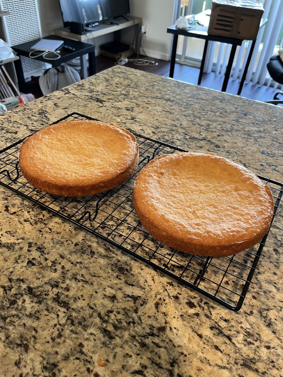 catboysuh's tweet photo. thank god these sponge cakes came out right bc if not i might have cried. stay tuned for tomorrow’s assembly into besties bday cake 🤭 #ChefAsh https://t.co/ee1JW8WLPM